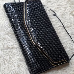 VINTAGE 💖 Black Metal Mesh Purse - crossbody clutch